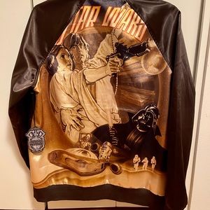 STAR WARS DISNEY PARKS SATIN BASEBALL JACKET ADULTS/LUKE/LEIA/DARTH VADER- XL